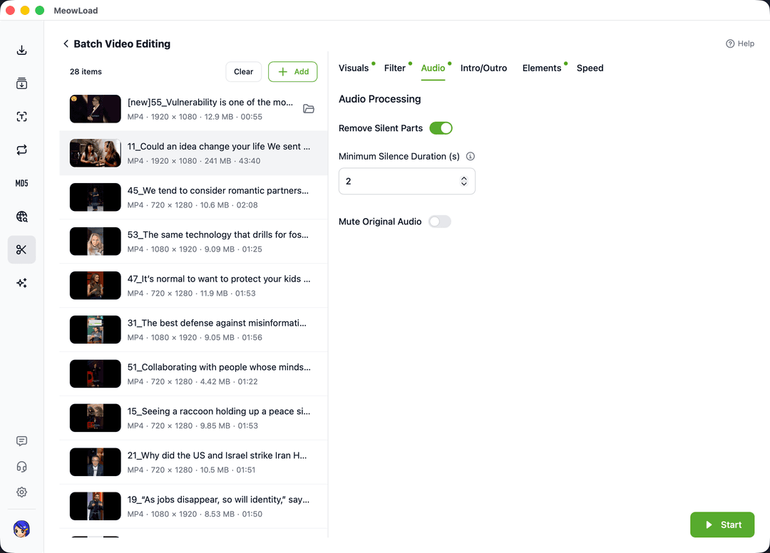 Video Silence Remover